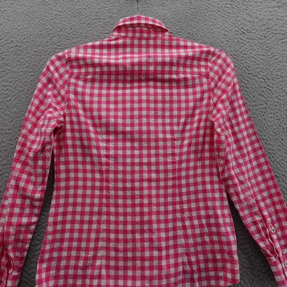 Vineyard Vines Shirt Size 2 Pink Gingham Button Down Cotton Long Sleeve Women - Picture 4 of 11
